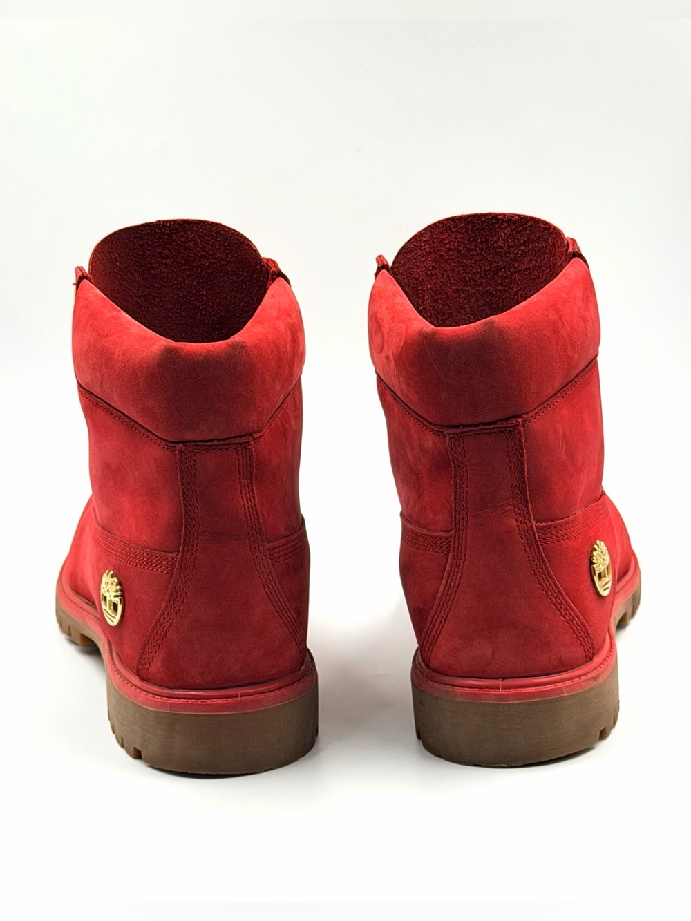 Timberland Men's Premium 6” Red Nubuck Waterproof Leather Boots - Picture 4 of 11